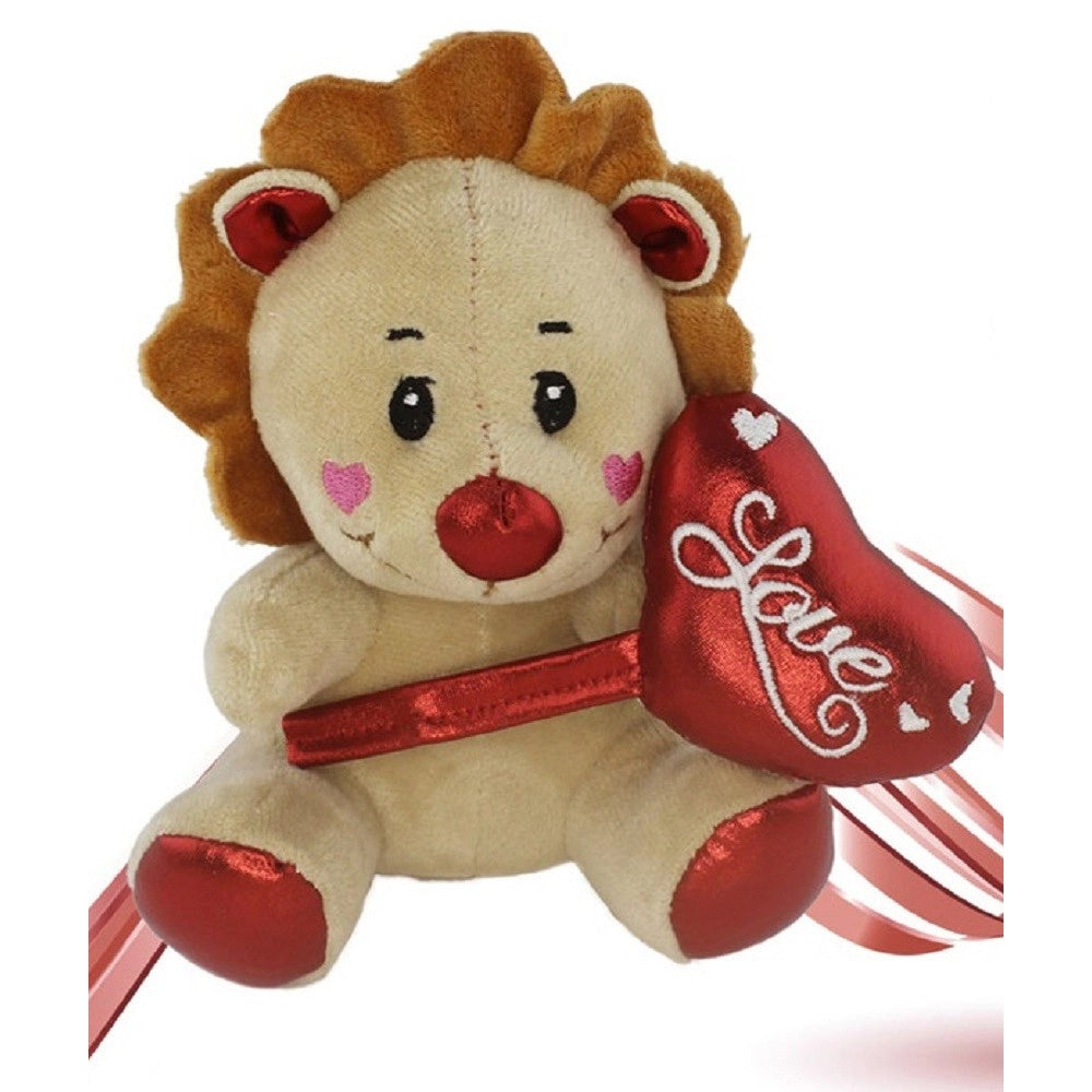 Trade Shop - Animali Peluche Con Cuore Scritta Love Lamè 16cm San Valentino 3 Mod. Ass. 93642 -