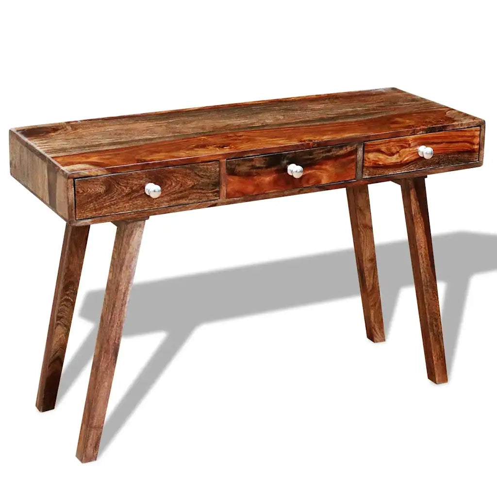 Tavolo Consolle con 3 Cassetti 76 cm Legno Massello di Acacia 242463
