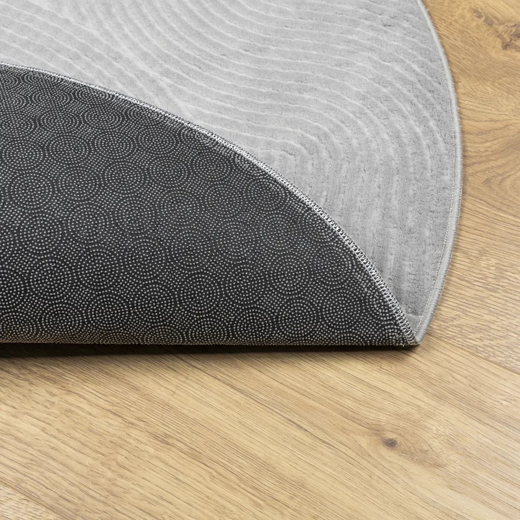Tappeto IZA a Pelo Corto con Aspetto Scandinavo Grigio Ã˜ 120 cm