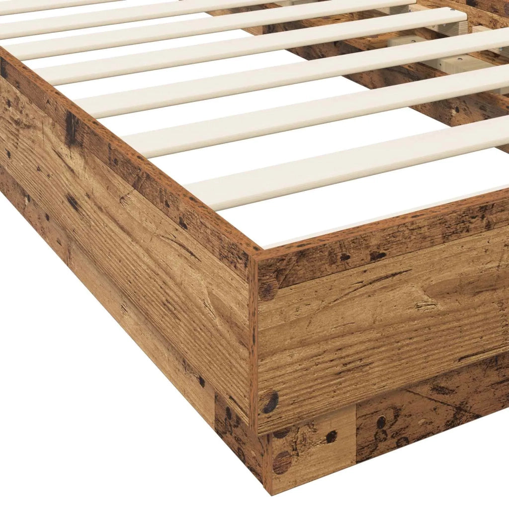 Letto con LED Legno antico 80 x 200 cm Legno ingegnerizzato