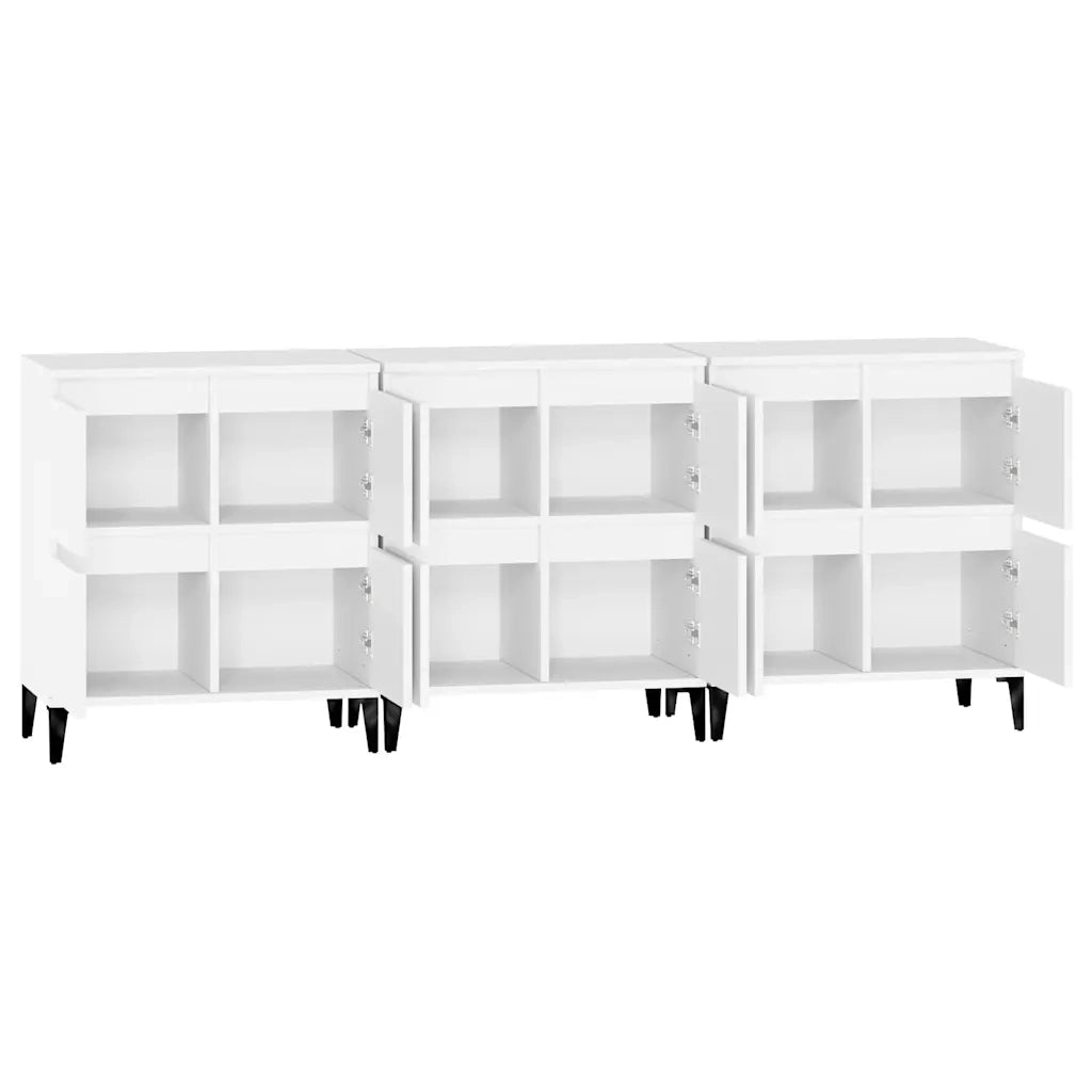 Credenze 3pz | Madia | Buffet da pranzo | Armadio da pranzo Bianche 60x35x70 cm in Legno Multistrato