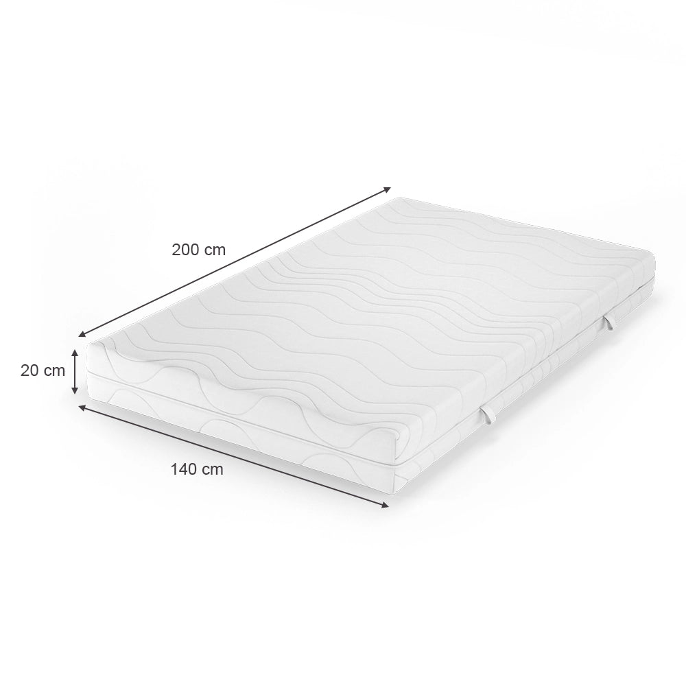 Vitalispa Materasso in schiuma fredda Bianco 140 x 200 cm 20 cm di altezza
