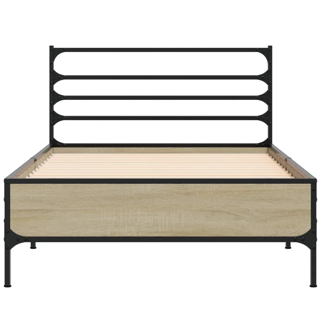 Giroletto Rovere Sonoma 75x190cm in Legno Multistrato e Metallo