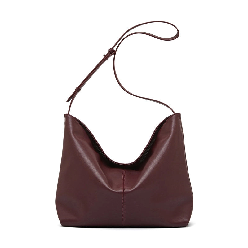 Borsa a tracolla da donna in vera pelle, borsa tote grande, borsetta retr¨°, borsa a mano viola