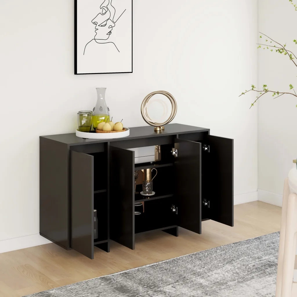 Credenza Nera 120x41x75 cm in Truciolato cod mxl 20957