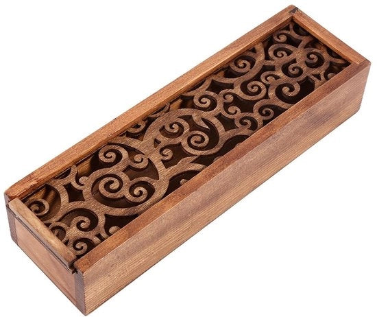 Cassa per Pennarelli in Legno - Organizzatore da Ufficio Vintage - Scuola e Ufficio - Manufatto Artigianale e Unico - Adatto per Scrivania - Aspetto Robusto e Eterno