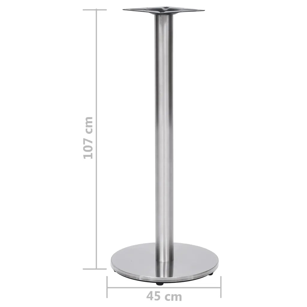 Gamba per Tavolino da Bar Argento Ø45x107 cm in Acciaio Inox 325440