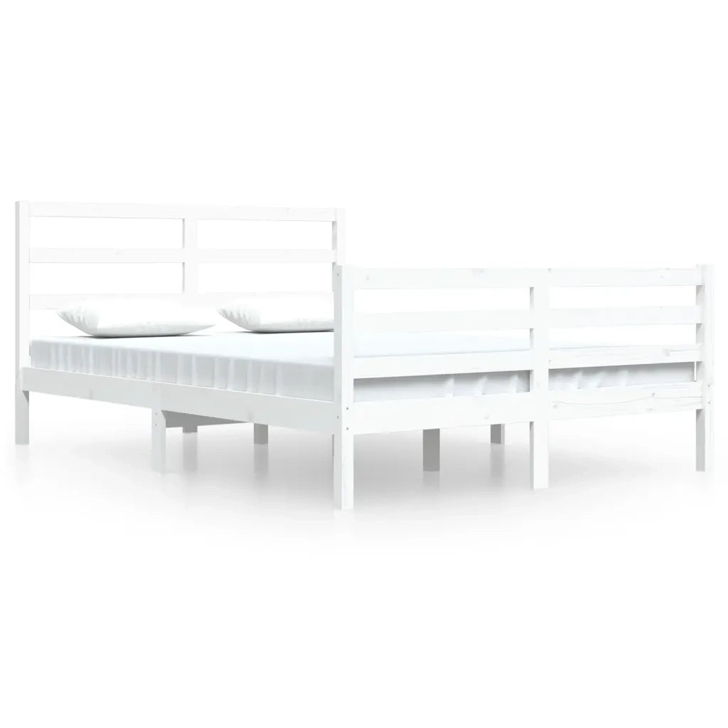 Giroletto-Struttura Letto Bianco in Legno Massello di Pino 160x200 cm 641024