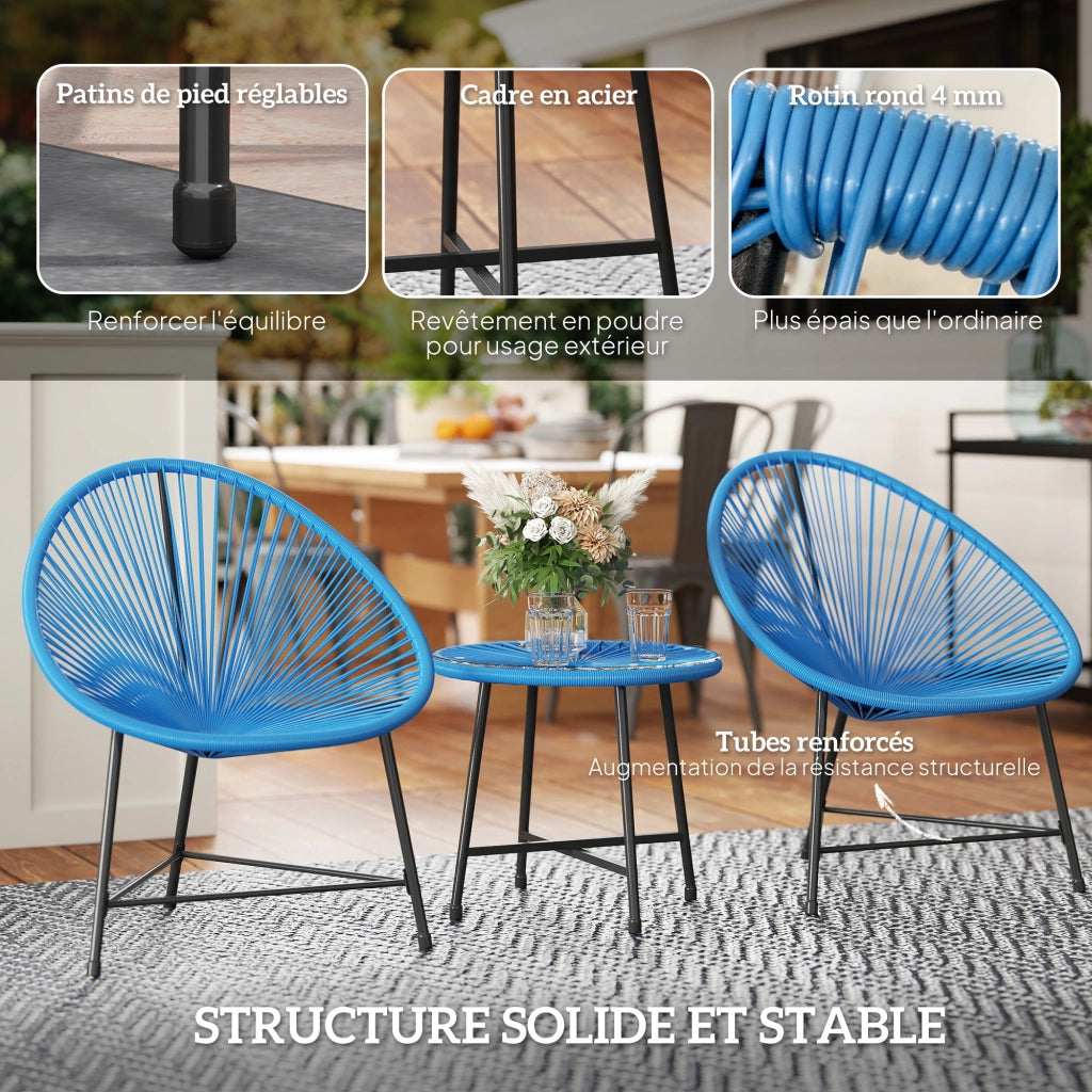Set Divano 2 Posti Tavolino ¨C Zephmum ¨C Resina Grigio Vetro