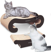 Palo da gatto 2 in 1 - gancio da gatto sostenibile in cartone - con catnip - dimensioni: 55 x 22 x 19 cm & 44 x 22 x 135 cm
