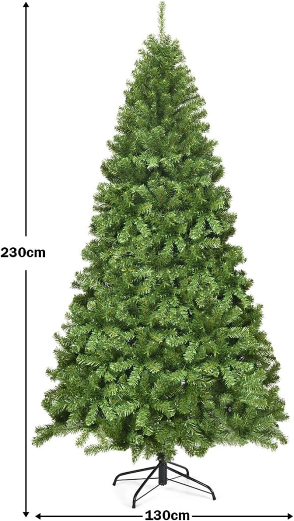 Albero di Natale 180/230 cm, Albero di Natale Artificiale con 928/1346 Rami Folti, Base in Metallo, Albero di Natale Realistico per Casa,Ufficio e Negozio (230 CM)