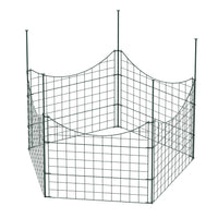 Recinzione giardino, set con 5 elementi verdi con bordo curvo, recinzione in rete metallica 770 x 8 x 640 mm, recinto a innesto di facile montaggio