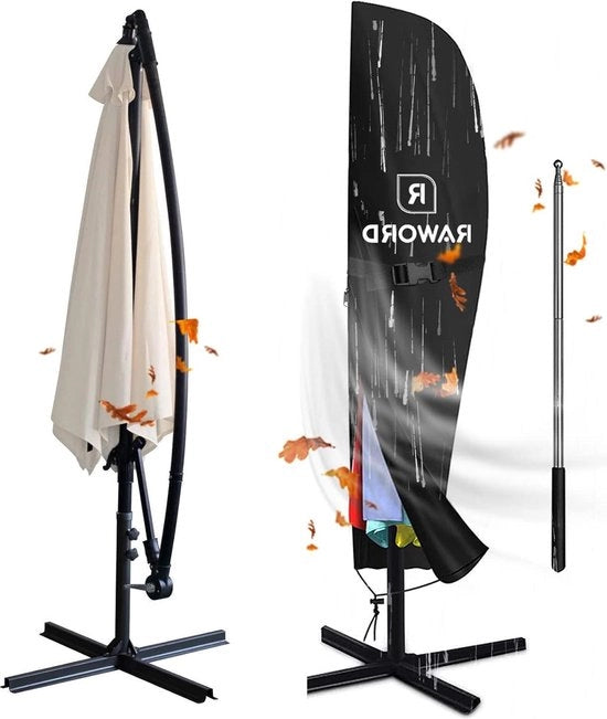 Ombrelli 420D stoffa oxford impermeabile con chiusura a zip - 27 m a 34 m nero - per ombrelli da giardino