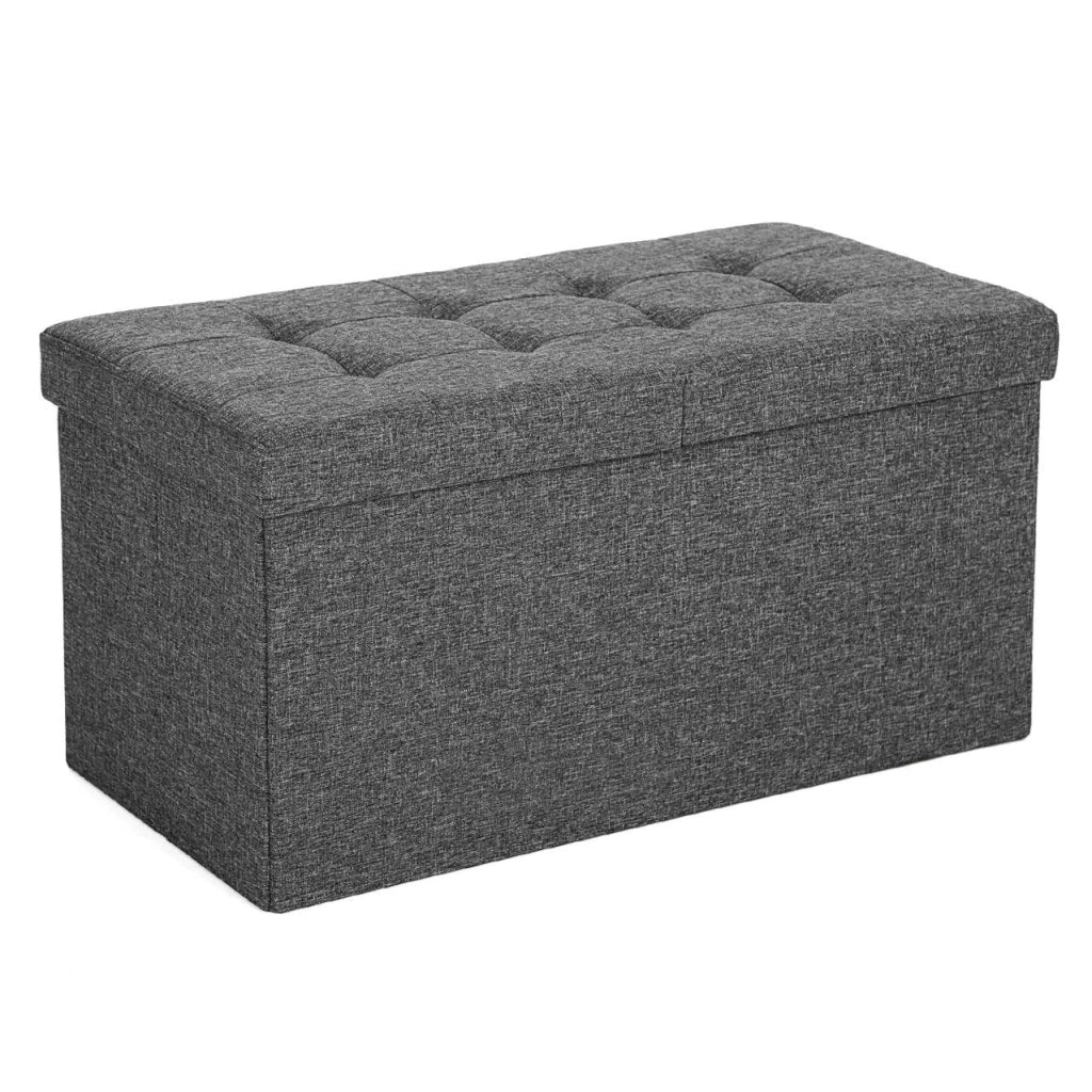 Cassapanca con coperchio ribaltabile (apertura su 2 lati) panca portaoggetti capacità di carico 300 kg 76 x 38 x 38 cm grigio 12_0005138