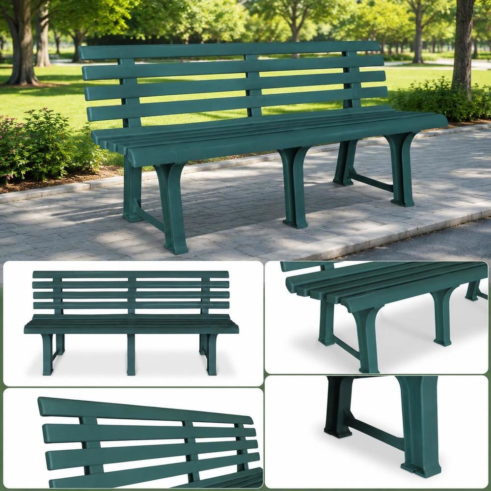Garden Bench 145.5 Cm Plastic Green