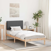 Letto con Testiera Rivestita Grigio scuro 75 x 190 cm