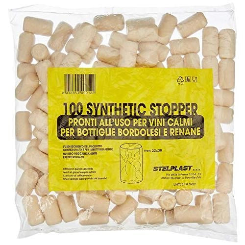 Tappi Sintetici Stopper 100 Pz Manual mm. 22x38