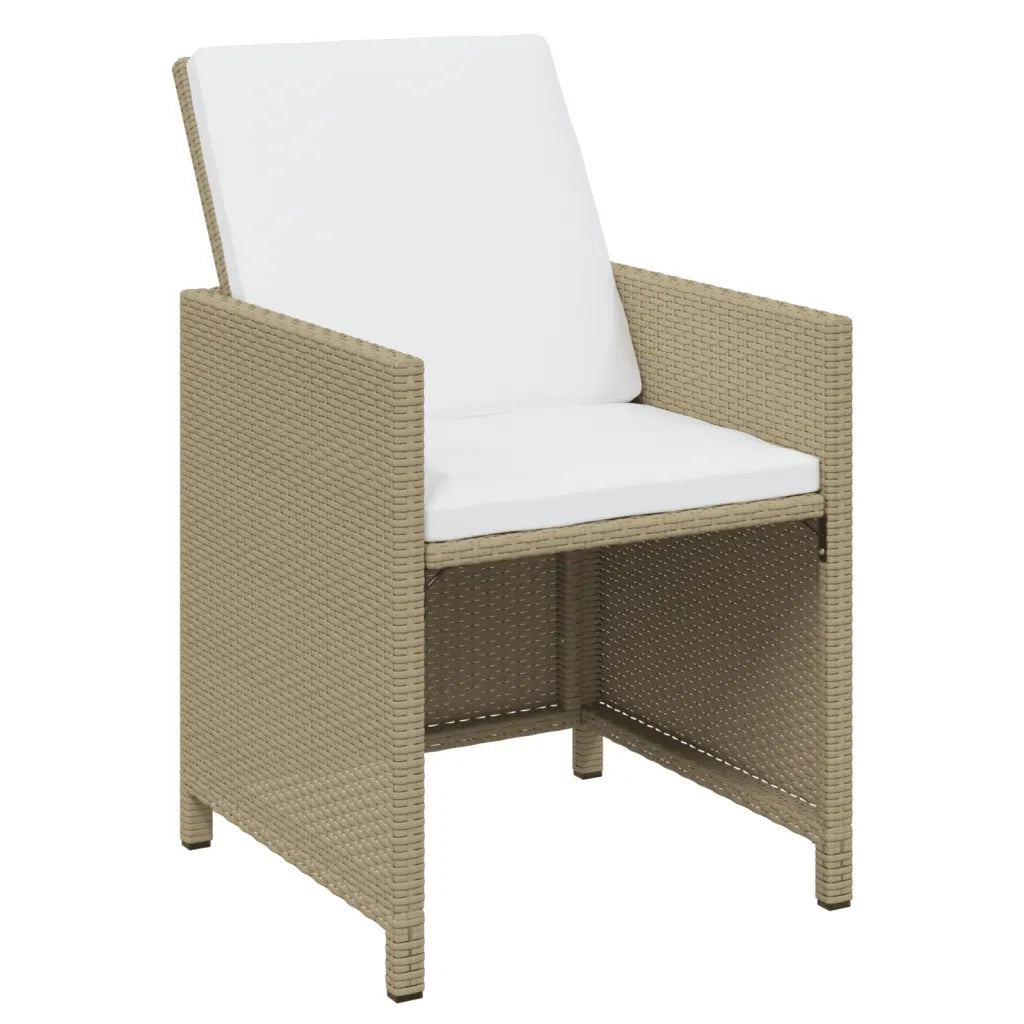 Set da Pranzo da Giardino 11 pz con Cuscini in Polyrattan Beige 3095555