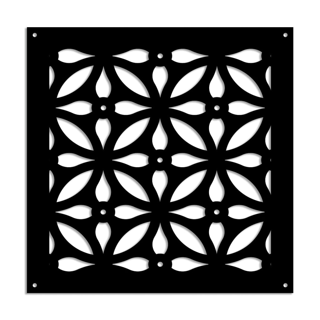 TELLY - Pannello in PVC traforato - Parasole Misura: 48x48 cm, Colore: nero