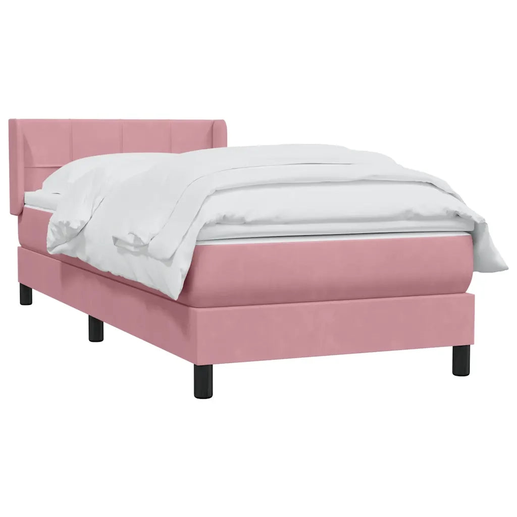 Giroletto a Molle con Materasso Rosa 80x220 cm Velluto