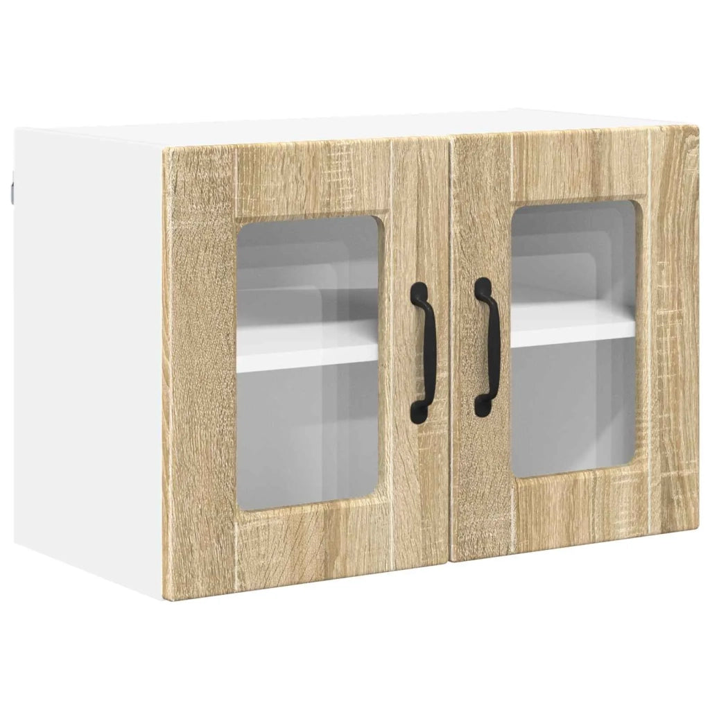 Pensile da cucina | Mobile in vetro da parete PORTO Rovere Sonoma 60 x 31 x 40 cm