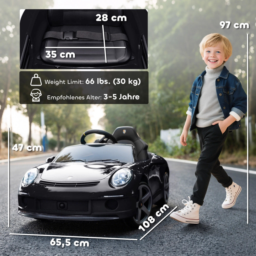 Auto Bambini Telecomandato Elettrico con Musica e Sicurezza ¨C Minimal ¨C 3-5 Anni, Nero