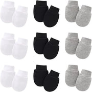 9 Paia di Manopole per Bambini in Cotone Anti-Scorrevoli per Neonati Unisex 0-6 Mesi