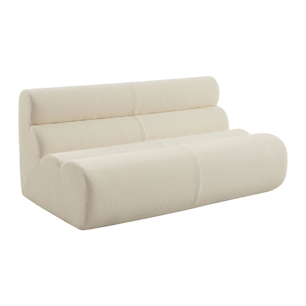 Poltrona bouclé strutturata, 2 posti, bianco