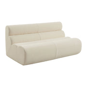 Poltrona bouclé strutturata, 2 posti, bianco