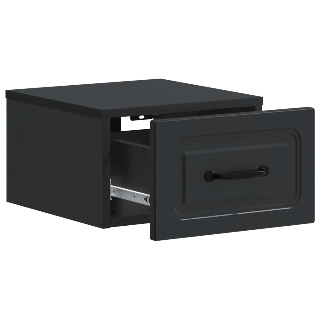 Mobiletto da notte a muro 2 pcs Nero 34,5 x 33 x 20 cm 899278