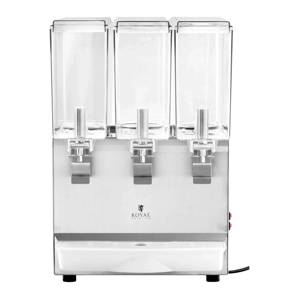 Distributore di bevande refrigerato con fontana di succhi da 3 x 10 litri e rubinetto (capacità: 3 x 10 l potenza: 320 w funzioni: refrigerazione agitazione) 14_0005301