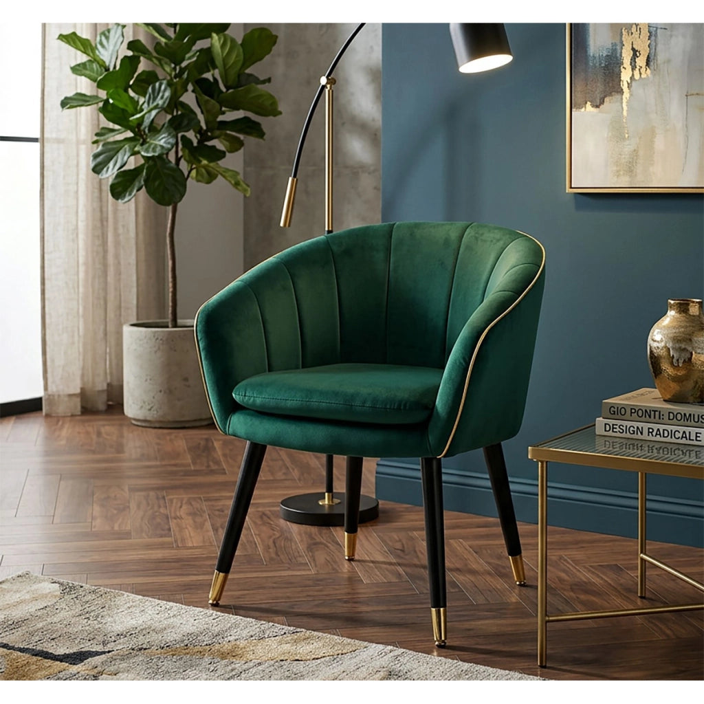 Poltrona VKH319, Verde, Legno, 62x58x78 cm