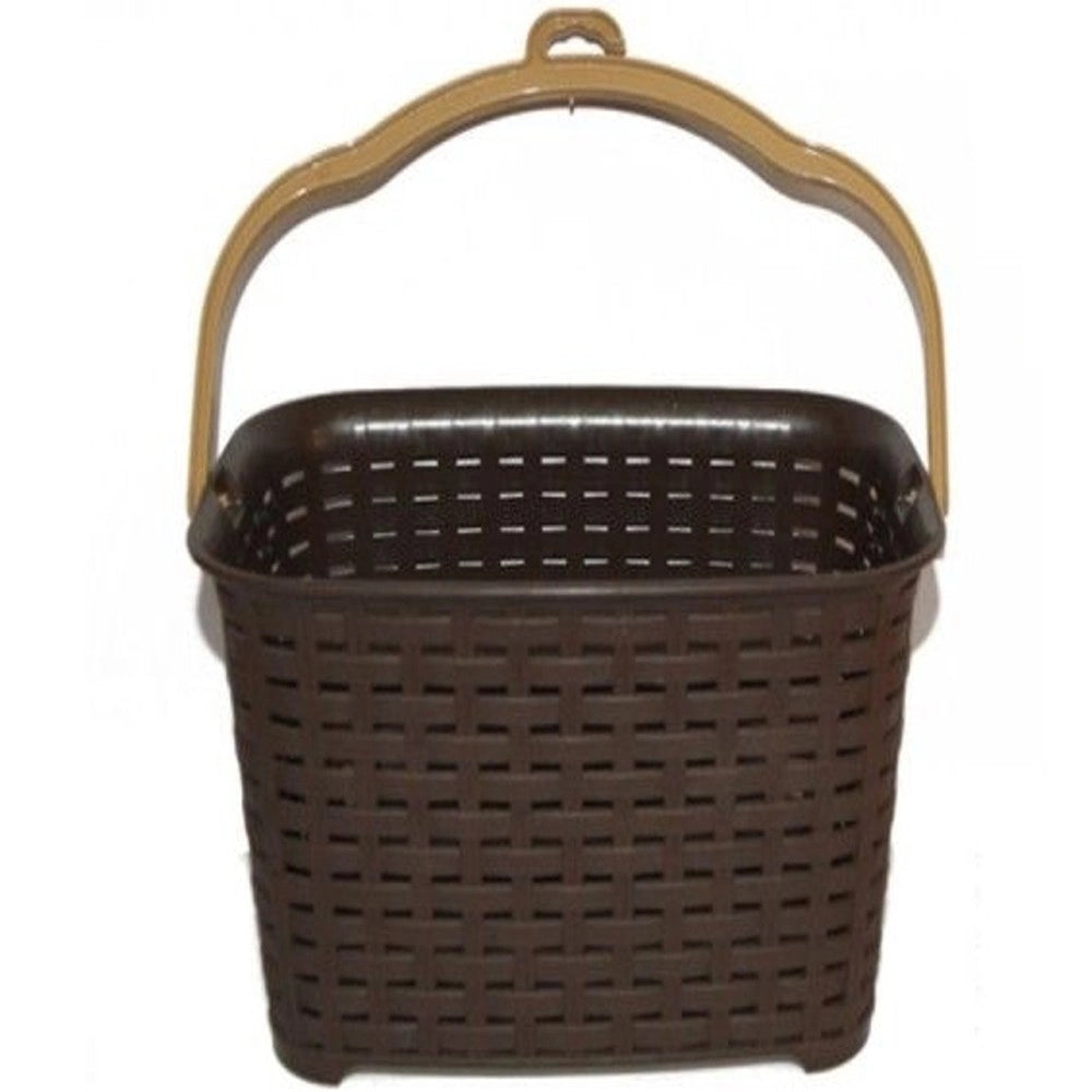 Trade Shop - Cestino Portamollette Cesto Porta Mollette Effetto Rattan In Plastica Colorato -