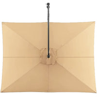 Ombrellone da Giardino Palo Laterale Copertura in Poliestere Cappuccino 3x3 Metri