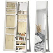 Armadio con Luci LED e Specchio ¨C Zephmum ¨C Bianco con Vena Legno