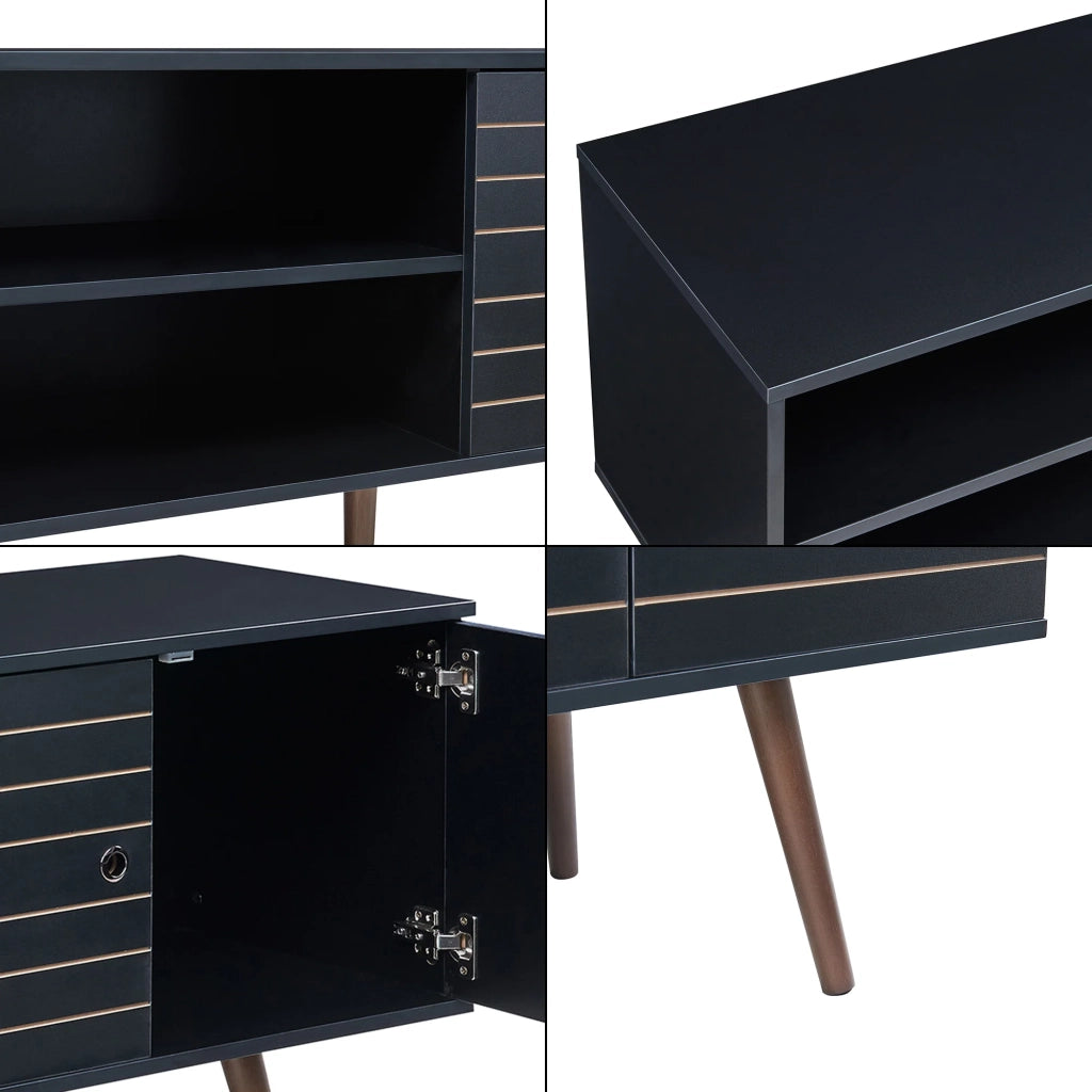 Mobile porta TV mensola porta TV per soggiorno 160 x 40 x 66 cm nero 03_0010105