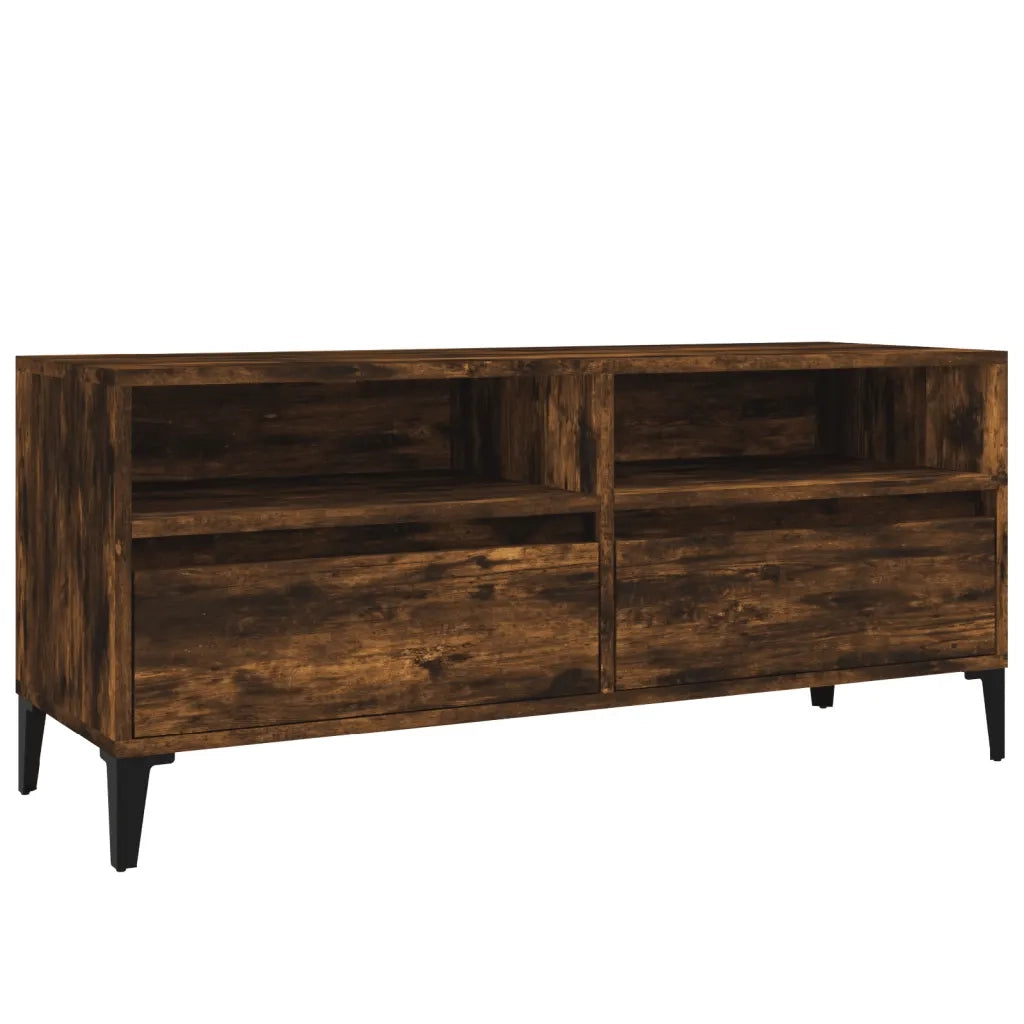 Mobile TV Rovere Fumo 100x34,5x44,5 cm in Legno Multistrato 831906