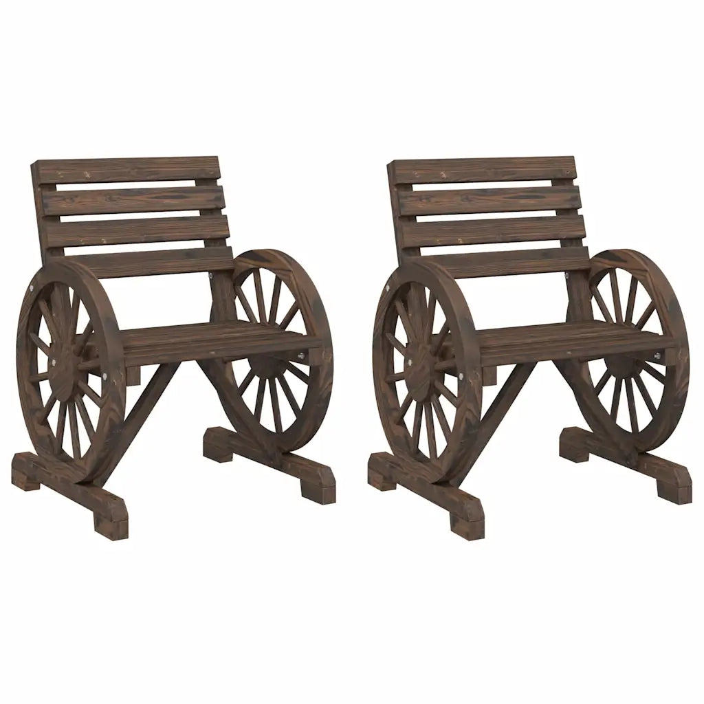 Sedia da patio-Sedie da Giardino 2 pz 58x58x78,5 cm in Legno Massello di Abete 568855