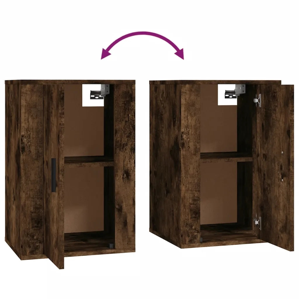 Mobile Porta TV a Parete Rovere Fumo 40x34,5x60 cm 816666