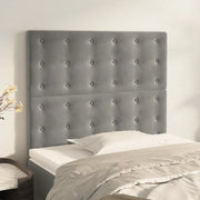 Testiera-Testata Decorativa Grigio Chiaro 100x5x118/128 cm Velluto 715607