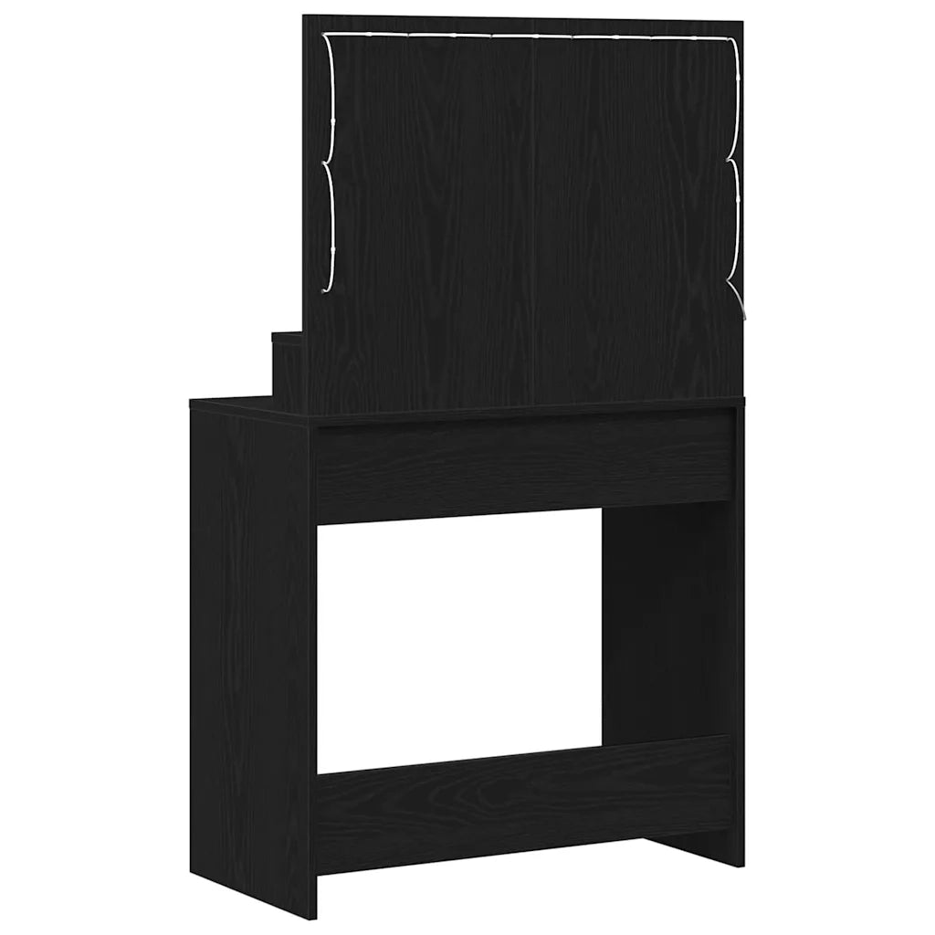 Tavolo da Trucco Rovere Nero 79 x 41 x 135 cm Legno multistrato 865083