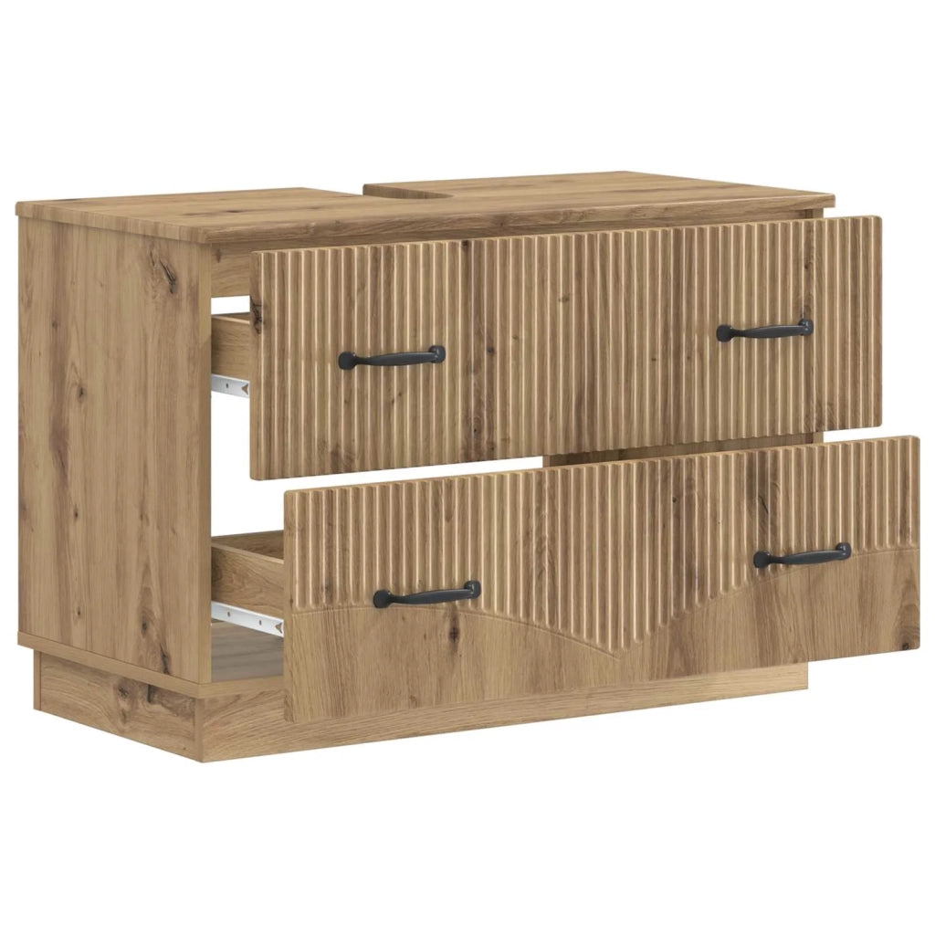 Armadio per Lavabo da Bagno HOORN Rovere Artigianale 897244
