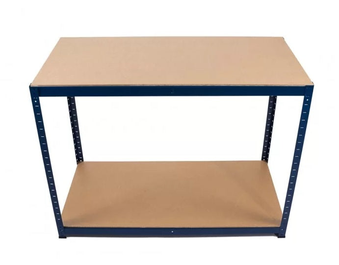 Banco da lavoro, Tavolo da Lavoro da Officina in Acciaio con Ripiano in MDF, Super Resistente e Solido, per Garage, Offi