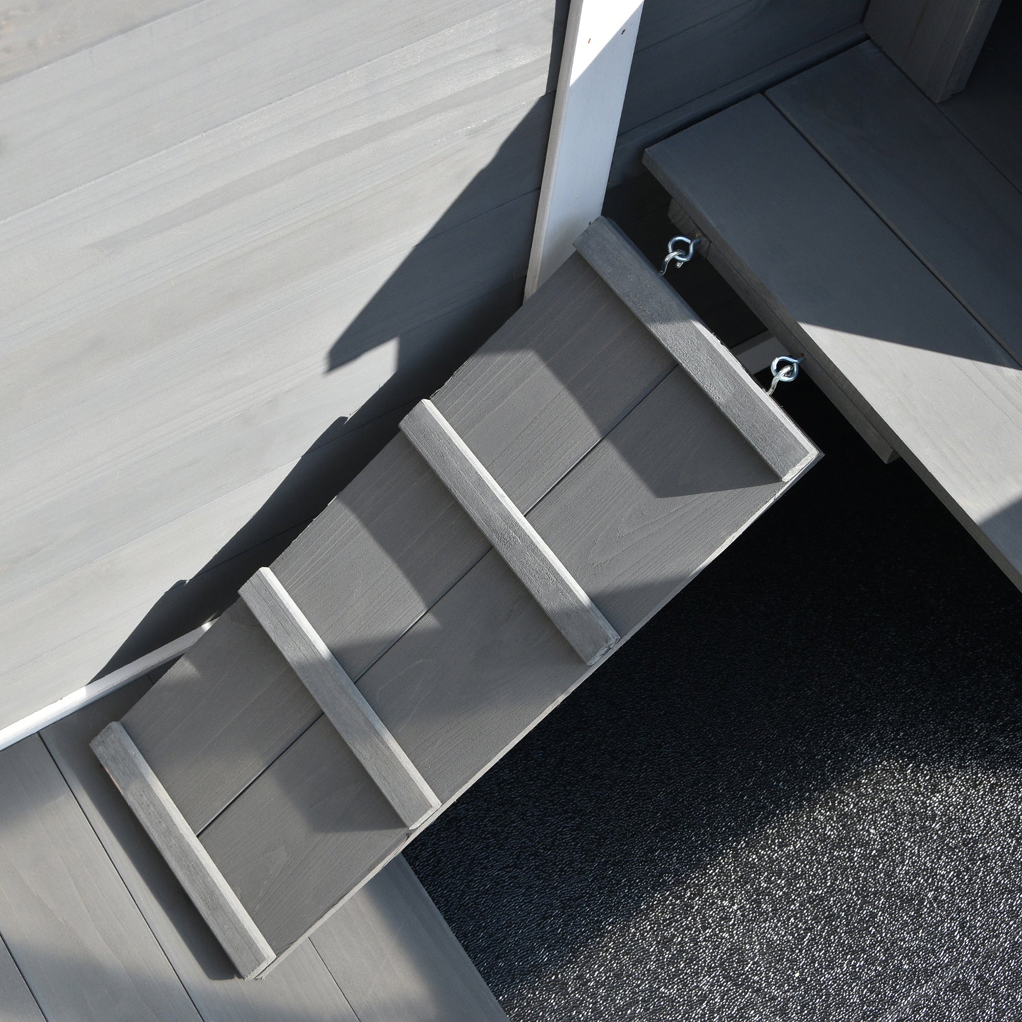 Conigliera da Esterno 2 Livelli 91,5x53,3x73 cm in Legno Grigio