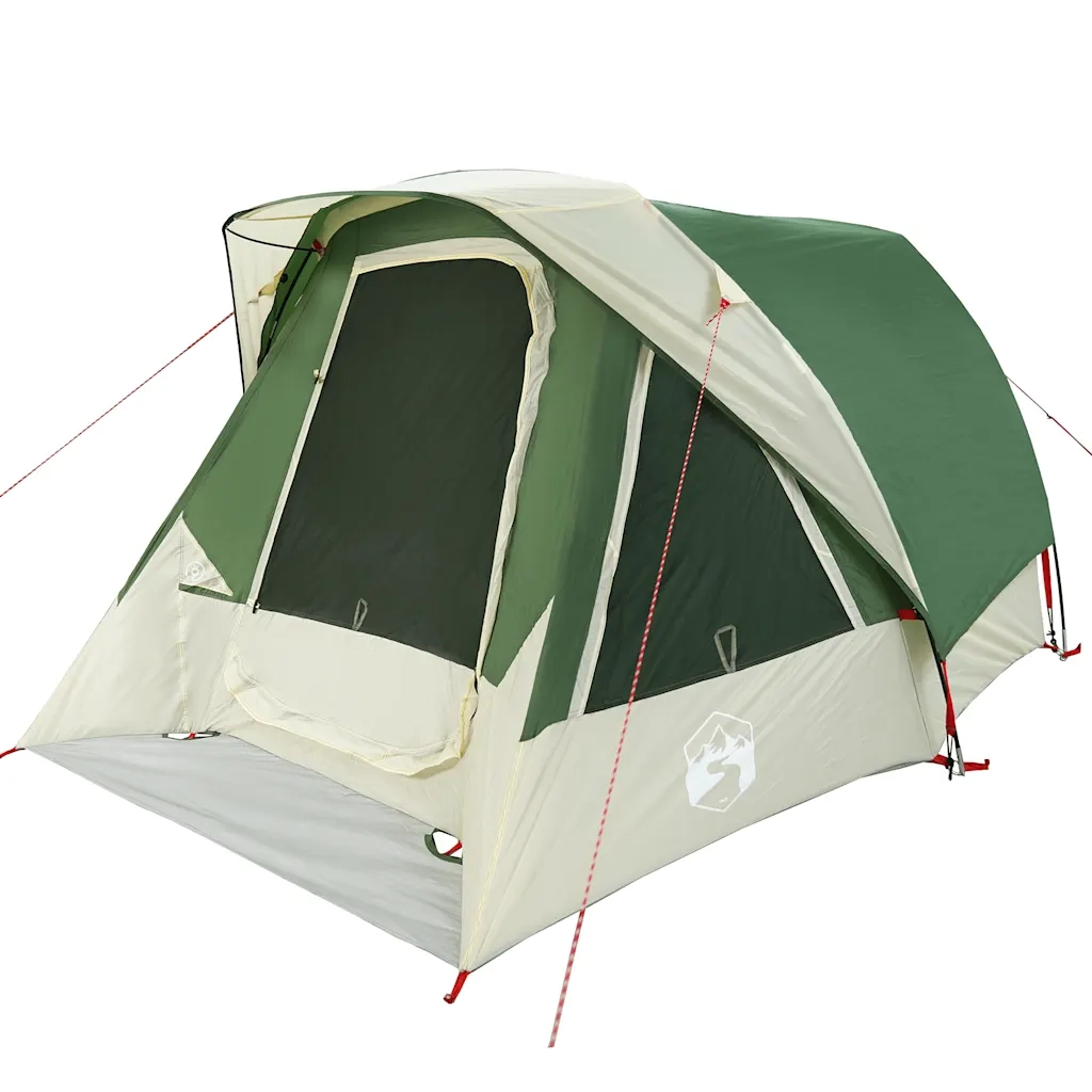 Tenda da Campeggio a Cabina per 4 Persone-Tenda per Escursionismo Verde Impermeabile 185268