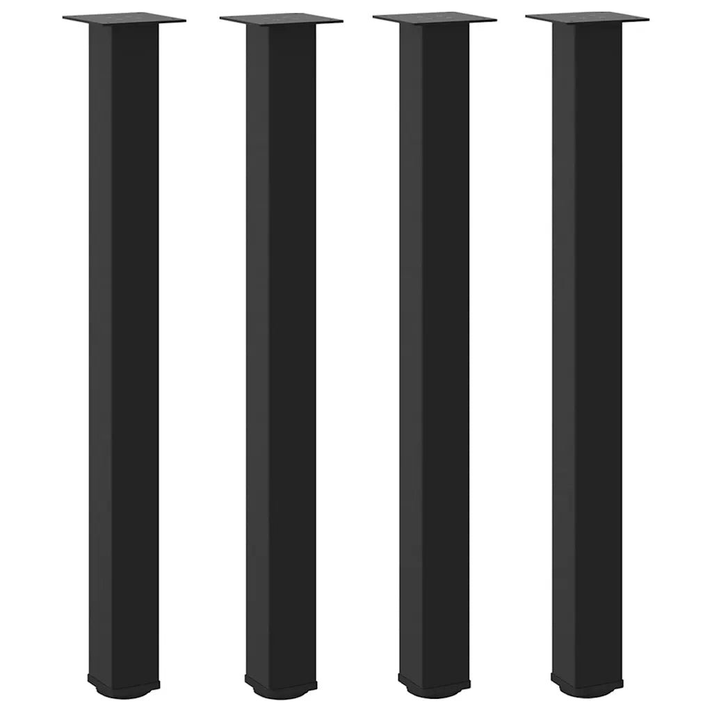 Gambe per tavolo da bar 4 pz nere 90-92 cm in acciaio