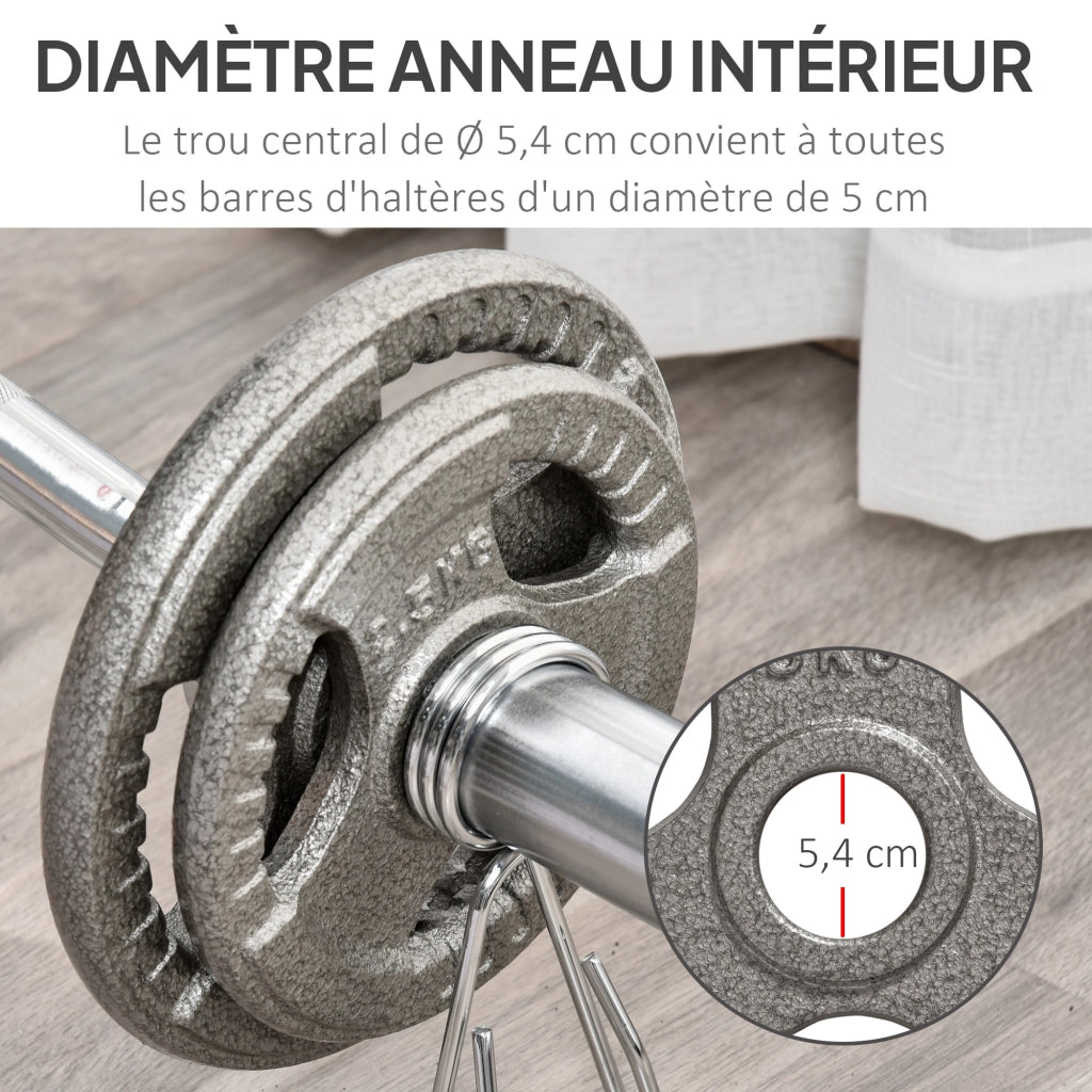 Dischi Pesi 2,5/2,5/5/5 kg ¨C Zephmum ¨C 4 Dischi Allenamento Acciaio