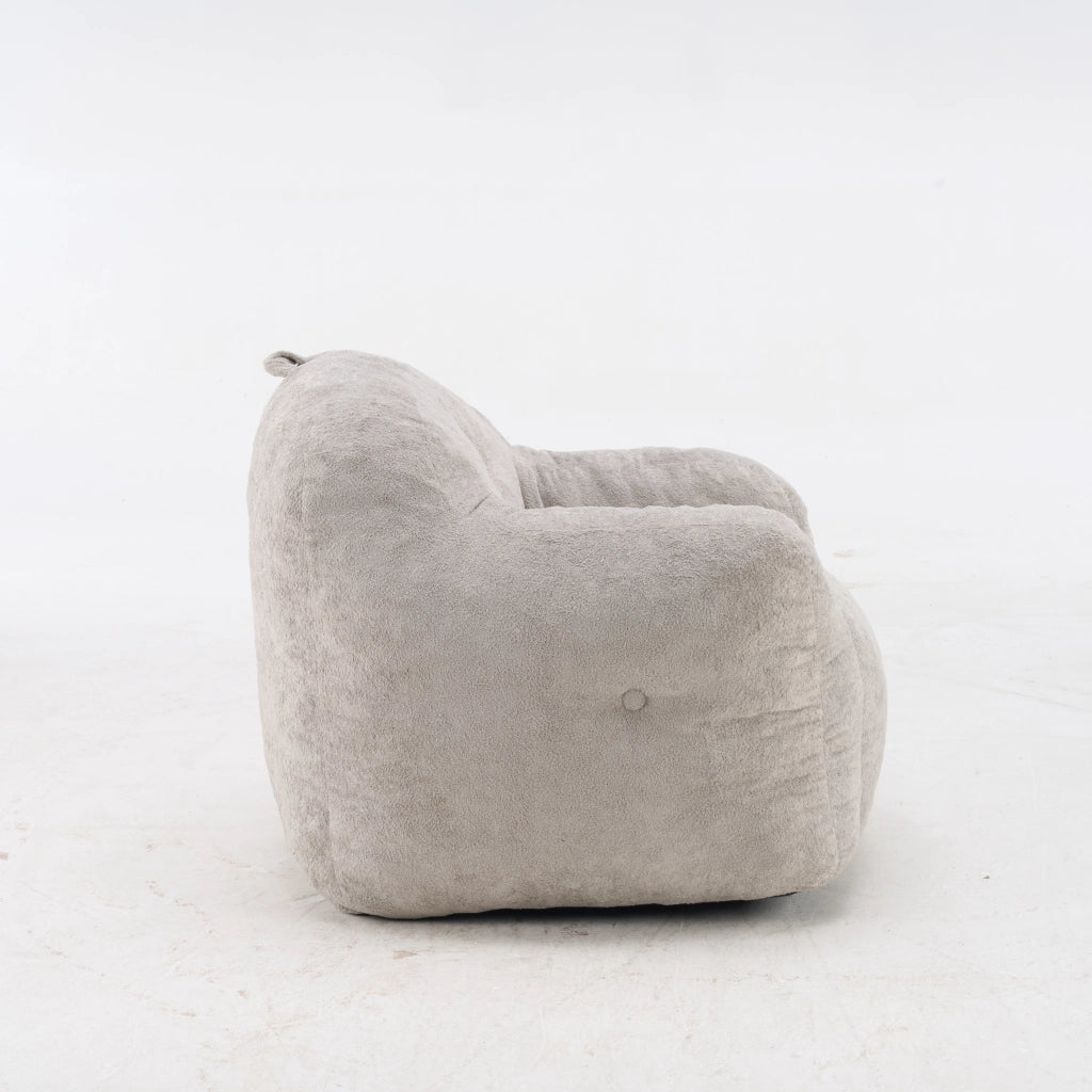 POLTRONA SACCO in faux fur grigio chiaro, senza montaggio