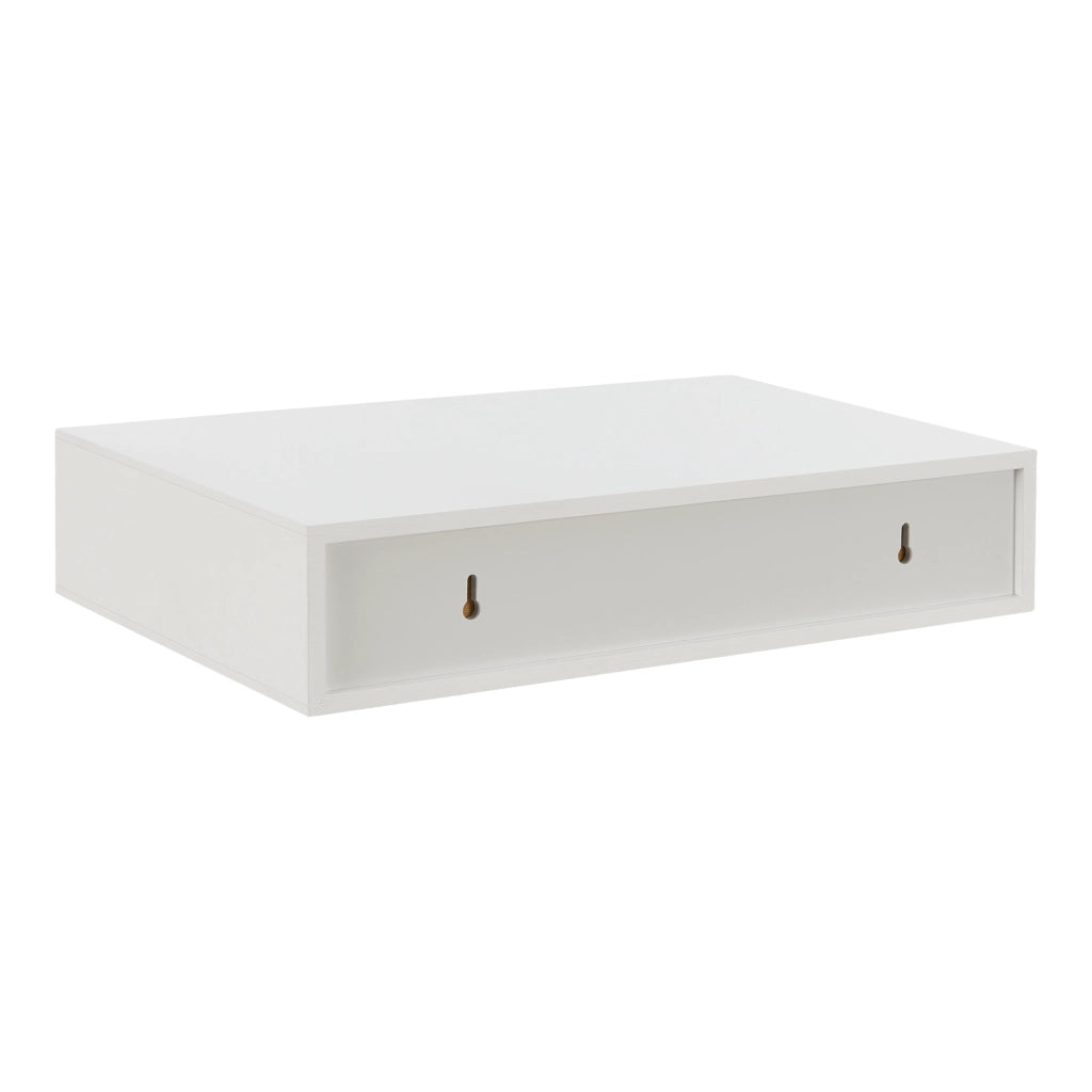 Mensola Bokn con Cassetto Integrato 40 x 24 x 8 cm Bambù Bianco [en.casa]