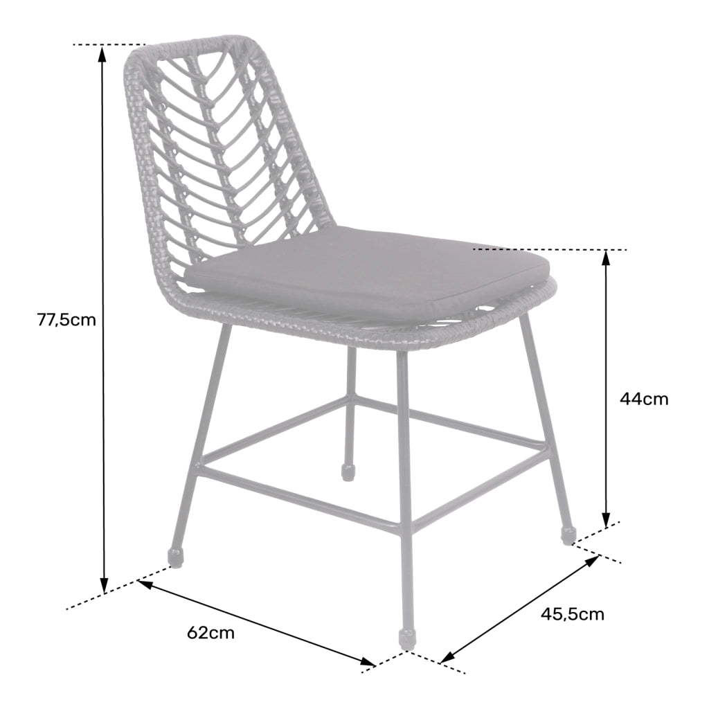 Set di 2 sedie in rattan sintetico nero con cuscini OKA